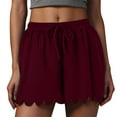 thumbnail image 1 of Htigea Clearance Women's Casual Shorts Drawstring Elastic Waist Shorts Summer Wide Leg Lounge Shorts with Pockets Today Sales Wine,XXXXL, 1 of 6