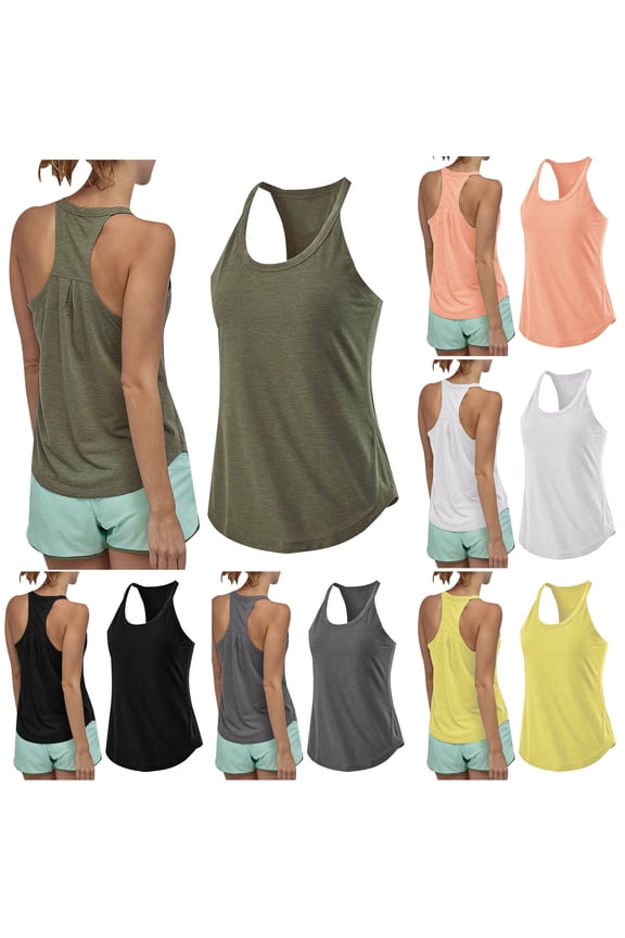 Htigea Women's Everyday Flowy Racerback Active Workout Tank Tops Sale Black,L