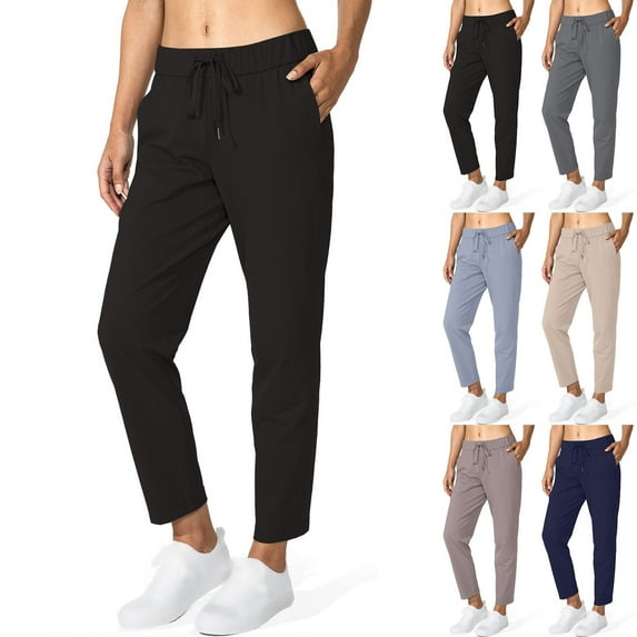 Htigea Clearance Women's Joggers Pants Pockets Drawstring Running Sweatpants for Women Lounge Workout Jogging Black,2XL