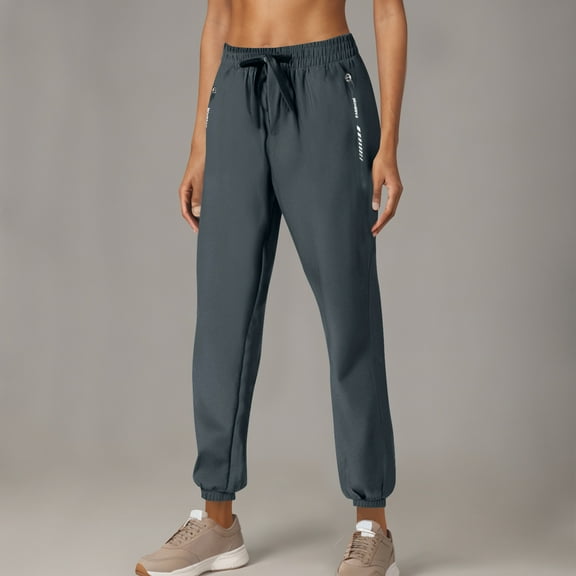 Htigea Clearance Women's Joggers Pants Pockets High Waisted Athletic Tapered Sweatpants for Women Workout Lounge Dark Gray,XL