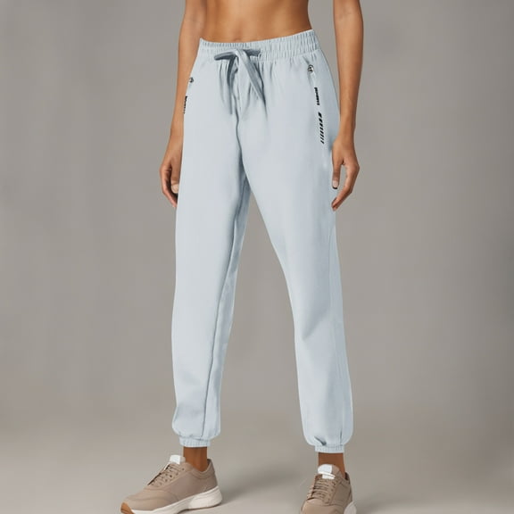 Htigea Clearance Women's Joggers Pants Pockets High Waisted Athletic Tapered Sweatpants for Women Workout Lounge Today Sales Gray,XXXL