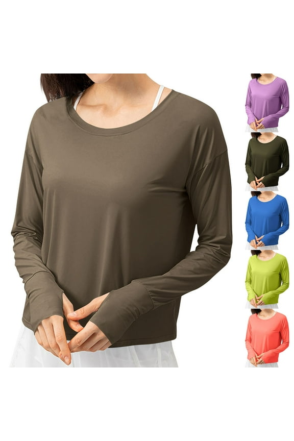 Htigea Women's Long Sleeve Shirts UPF 50+ Sun Protection Shirts for Hiking Fishing Workout Army Green,XL