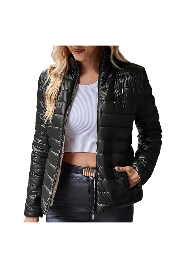 Women's Packable Down Jacket Lightweight Puffer Jacket Hooded Winter Coat Today Black,XL