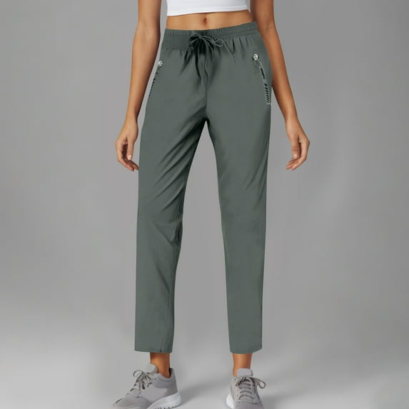 Htigea Clearance Women's Pants with Deep Pockets Stretch Ankle Sweatpants for Golf, Athletic, Lounge, Travel, Work Today Sales Army Green,L