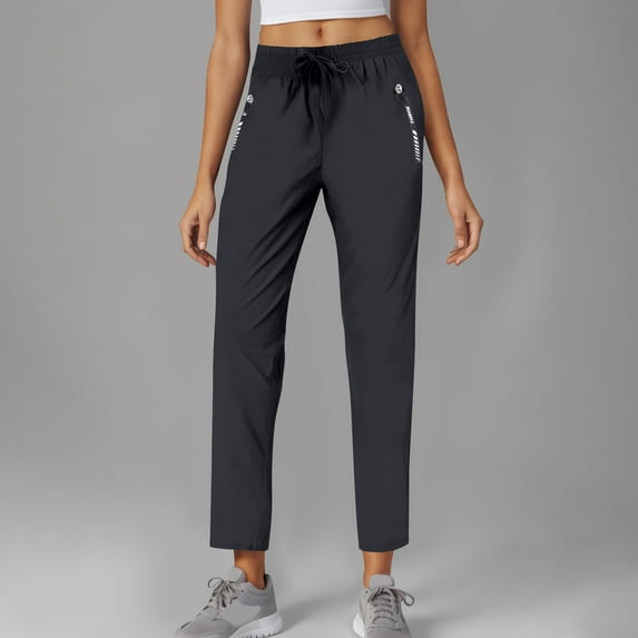 Htigea Clearance Women's Pants with Deep Pockets Stretch Ankle Sweatpants for Golf, Athletic, Lounge, Travel, Work Today Sales Black,L