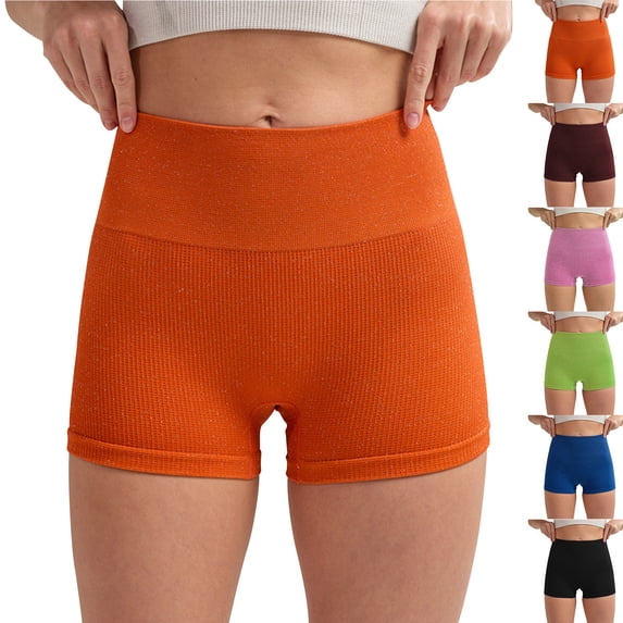 Htigea Clearance Womens Butterluxe Biker Shorts 2.5 Inches - High Waisted Yoga Workout Running Volleyball Brown,S