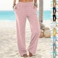 thumbnail image 1 of Htigea Clearance Womens Cropped Pants Loose Fit Wide Leg Capri Casual Elastic Waist Trousers Gray,XL, 1 of 2
