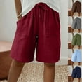 thumbnail image 1 of Htigea Clearance Womens Drawstring Sweat Shorts High Waisted Summer Workout Lounge Shorts with Pockets Navy,M, 1 of 7