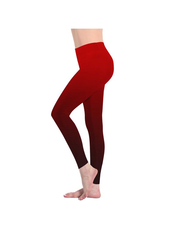 Womens High Waisted Seamless Leggings Tummy Control, Workout Yoga Pants Gradient Today Sales Wine,XXL