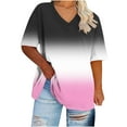 thumbnail image 1 of Htigea Womens Oversized T Shirts Loose Fit Crewneck Short Sleeve Summer Casual Blouse 2025 Tee Tops Today Sales Pink,XXL, 1 of 4