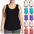 thumbnail image 1 of Htigea Womens Plus Size Tank Tops Sleeveless Loose Fit Dressy Scoop Neck Flowy Camisoles Cami Shirt Tunic Blouse 2025 Summer Today Red,XL, 1 of 4