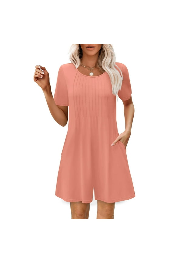 Womens Summer Casual Sleeveless Rompers Loose Spaghetti Strap Shorts Jumpsuit with Pockets Today Sales Orange M