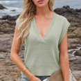 thumbnail image 1 of Htigea Womens V Neck Sweater Vest Oversized Ribbed Knit Sleeveless Casual Loose Fit Pullover Tank Top Today Deals Green,M, 1 of 3