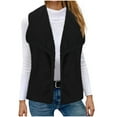 thumbnail image 1 of Htigea Clearance Womens Winter Fuzzy Fleece Vest Jacket Sleeveless Vest Coat Open Front Sherpa Cardigan Vest with Pockets Today Sales Black,XXL, 1 of 6