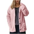 thumbnail image 1 of Htigea Clearance Womens Winter Sherpa Fleece Button Jacket Coat Loose Long Sleeve Outwear Fall Savings Pink,L, 1 of 6
