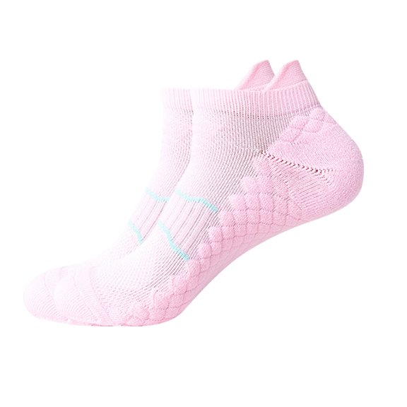 Htigea Cotton Athletic Socks for Women Moisture Wicking Breathable Ankle Socks Summer Non Slip Low Cut Tab Socks Pink Free Size