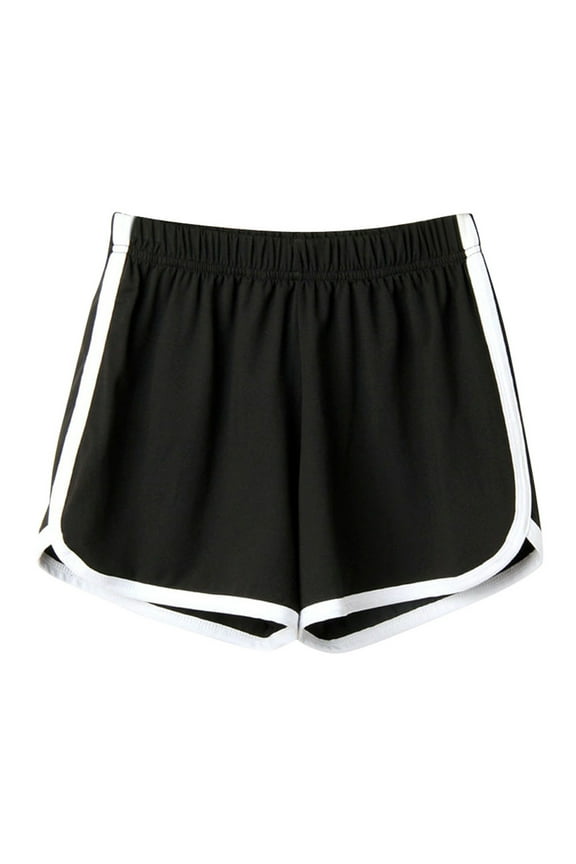 Elastic Waist Shorts for Women Comfy Yoga Dance Gym Workout Shorts Teen Girls Summer Dolphin Shorts Casual Loose Fit Home Shorts Black,XL