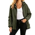 thumbnail image 1 of Htigea Fall Jackets for Women Full Zip Up Hooded Coat Lightweight Outdoor Active Jacket with Pockets Green XL, 1 of 7