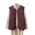 thumbnail image 1 of Htigea Fall Quilted Vest for Women Versatile Sleeveless Jackets Casual Snap Button Gilet Lightweight Coats with Pockets Red XL, 1 of 3