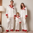 thumbnail image 1 of Htigea Family Pajama Matching Set for Christmas Long Sleeve Button Down Shirt and Pants Sets Satin Nightwear 2 Pcs ( 110, Rose Gold ), 1 of 5