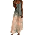 thumbnail image 1 of Htigea Flower Print Maxi Dress for Women Casual Spaghetti Straps V-Neck Sundress Comfortable Summer Beach Home Cami Dresses 03#Multicolor,L, 1 of 5