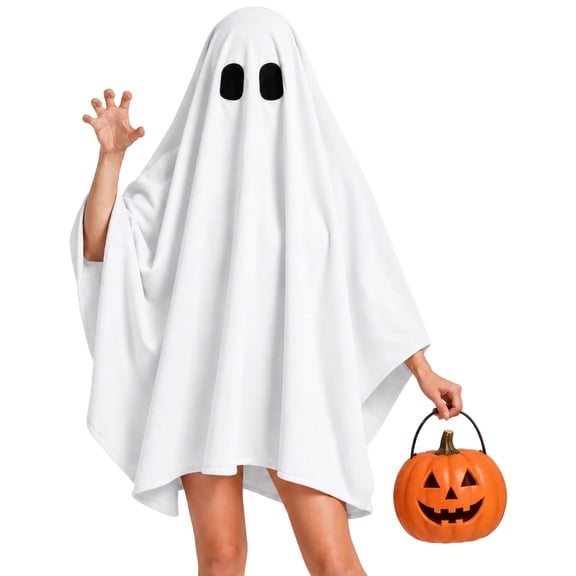 Htigea Halloween Costumes Adults Ghost Cloak Cape Holiday Party Wear White S