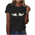 thumbnail image 1 of Htigea Halloween T-Shirts for Women Cute Graphic Short Sleeve Pullover Tops | Cute Ghost Graphic , Casual Crewneck Tee, Party Holiday Costume 2026 01#Black S, 1 of 9