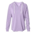thumbnail image 1 of Htigea Hoodies for Women Trendy V Neck Sweatshirts Drawstring Long Sleeve Hooded Pullover Fall Winter Casual Tops Purple L, 1 of 4