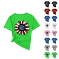thumbnail image 1 of Htigea Independence Day T Shirt for Women Sunflower Graphic Crewneck Short Sleeve Shirts 4th of July Patriotic Tees Casual Loose Fit Summer Tops 2025 Clearance Green,M, 1 of 9