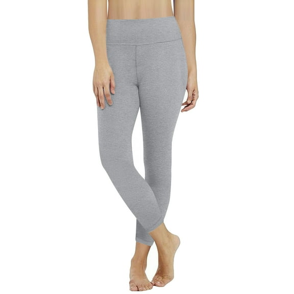 Htigea Leggings for Women High Waisted Cropped Pants Soft Comfy Yoga Pant Slim Fit Athletic Bottoms Lightweight Gym Fitness Workout Tights (Gray,XL)