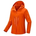 thumbnail image 1 of Htigea Lightweight Jacket for Women Waterproof Zip Up Windbreaker Hoodie Softshell UPF 50+ Long Sleeve Hiking Travel Coats Orange S, 1 of 7