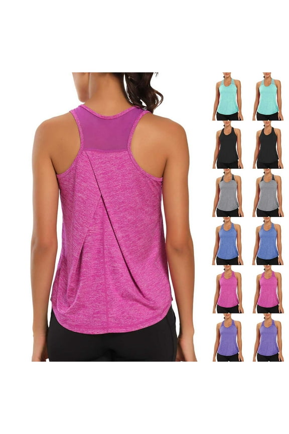 Htigea Lightweight Racerback Tank Tops for Women High Neck Workout Athletic Running Sleeveless Shirts Black,XS
