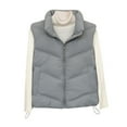 thumbnail image 1 of Htigea Lightweight Vest for Women Stand Collar Sleeveless Jackets Puffer Warm Coats Fall Winter Everyday Vests with Pockets Gray XL, 1 of 3