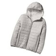 thumbnail image 1 of Htigea Men's Lightweight Packable Puffer Jacket Winter Hooded Down Coats Solid Color Full Zip Up Warm Jackets Windproof Quilted Coat Outwear Gray L, 1 of 4