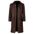 thumbnail image 1 of Htigea Mens Medieval Jackets Vintage Steampunk Long Coat Trendy Holiday Party Uniform Outerwear Brown L, 1 of 4