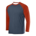 thumbnail image 1 of Dagegui Mens Raglan Long Sleeve Tops Mesh Breathable Athletic Shirts Lightweight Running Training Athletic Tees Orange S, 1 of 2