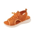 thumbnail image 1 of Htigea Open Toe Tennis Shoes for Women Breathable Fabric Athletic Sandals Summer Work Office Daily Shoe Orange 7, 1 of 7