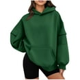 thumbnail image 1 of Htigea Oversized Hoodies for Women Cozy Fleece Hooded Sweatshirts Multi Pocket Long Sleeve Pullover Fall Winter Tops Army Green S, 1 of 6