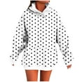 thumbnail image 1 of Htigea Oversized Sweatshirts for Women Cute Print Long Sleeve Hoodies Drawstring Hooded Pullover Tops Casual Loose Sweatshirt with Pockets White M, 1 of 5