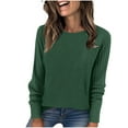 thumbnail image 1 of Htigea Plain Shirts for Women Crewneck Raglan Long Sleeve Tops Fall Base Layer Shirt Tunic Blouse Green L, 1 of 8