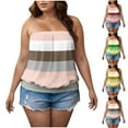 thumbnail image 1 of Htigea Plus Size Tube Top for Women Strapless Tops Summer Tunic Tank Top Soft Casual Cami Watermelon Red,5XL, 1 of 6