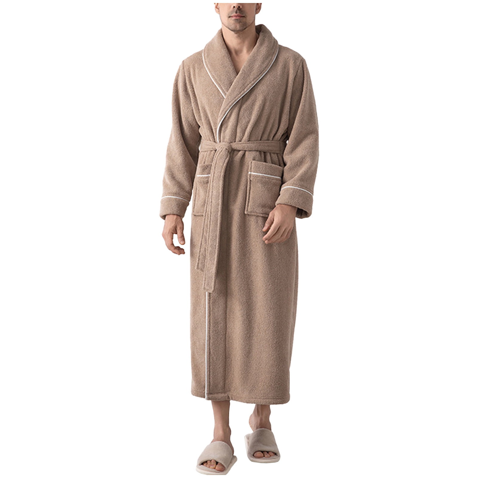 Htigea Plush Spa Robe for Women & Men Comfy Long Sleeve Shawl Collar ...
