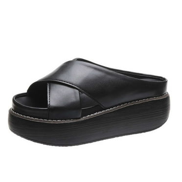 Htigea Slide Sandal for Womens Slip On Sandals Comfortable Open Toe Flatform Chunky Sandals