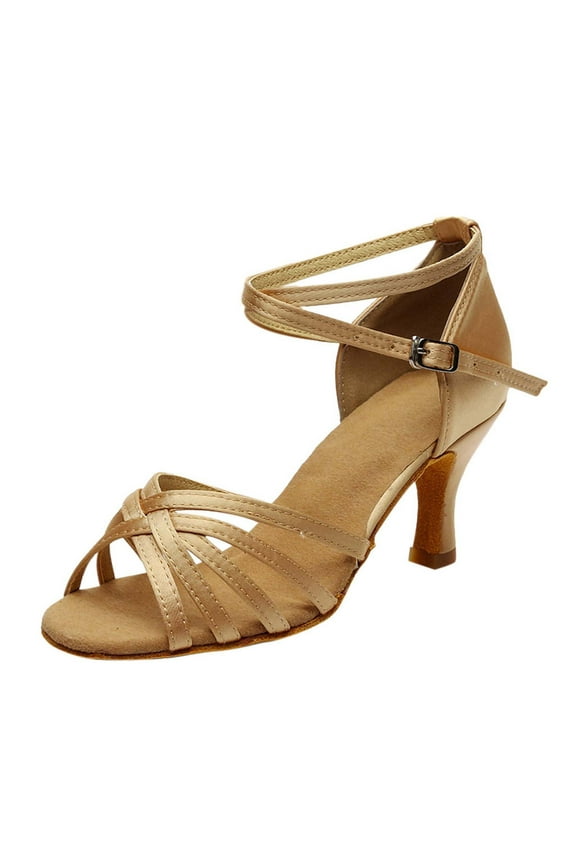 Women Ballroom Dance Shoes for Social Performance Professional Latin Practice Dancing Sandals 2.5" Heel