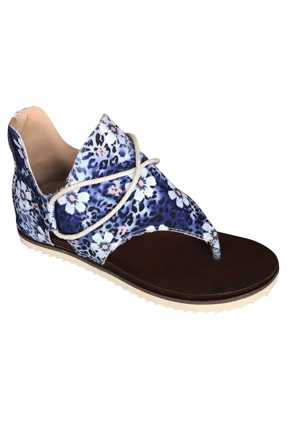 Women's Flat Sandals Vintage Summer Beach Open Toe Gladiator Flip-Flops Casual Comfy Ankle Strap Roman Shoes with Back Zipper