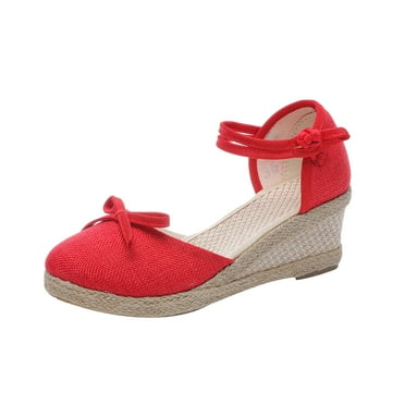 Htigea Womens Espadrilles Sandals Closed Toe Ankle Strap Casual Summer Wedges