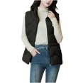 thumbnail image 1 of Htigea Puffer Vest for Women Lightweight Zip Up Quilted Vests Padded Gilet Solid Sleeveless Jacket with Pockets Black XXXXXL, 1 of 9