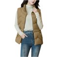 thumbnail image 1 of Htigea Puffer Vest for Women Lightweight Zip Up Quilted Vests Padded Gilet Solid Sleeveless Jacket with Pockets Yellow XXXXL, 1 of 9