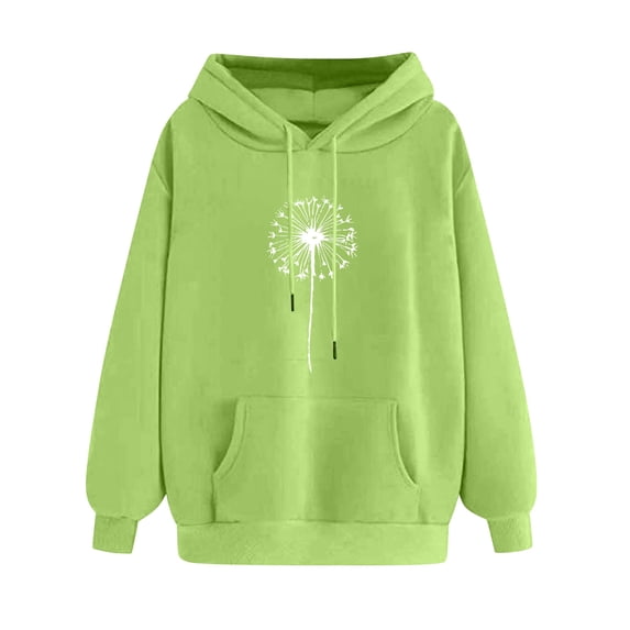 Htigea Pullover Hoodies for Women Funny Graphic Long Sleeve Sweatshirts | Fashion 2026, Drawstring Hooded, Pocket, Loose Fit, Fall Winter, Casual Holiday Tops Green L
