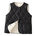 thumbnail image 1 of Htigea Quilted Vest for Women Fleece Lined Sleeveless Jackets Lightweight Winter Warm Gilet with Pockets Black XXXL, 1 of 3